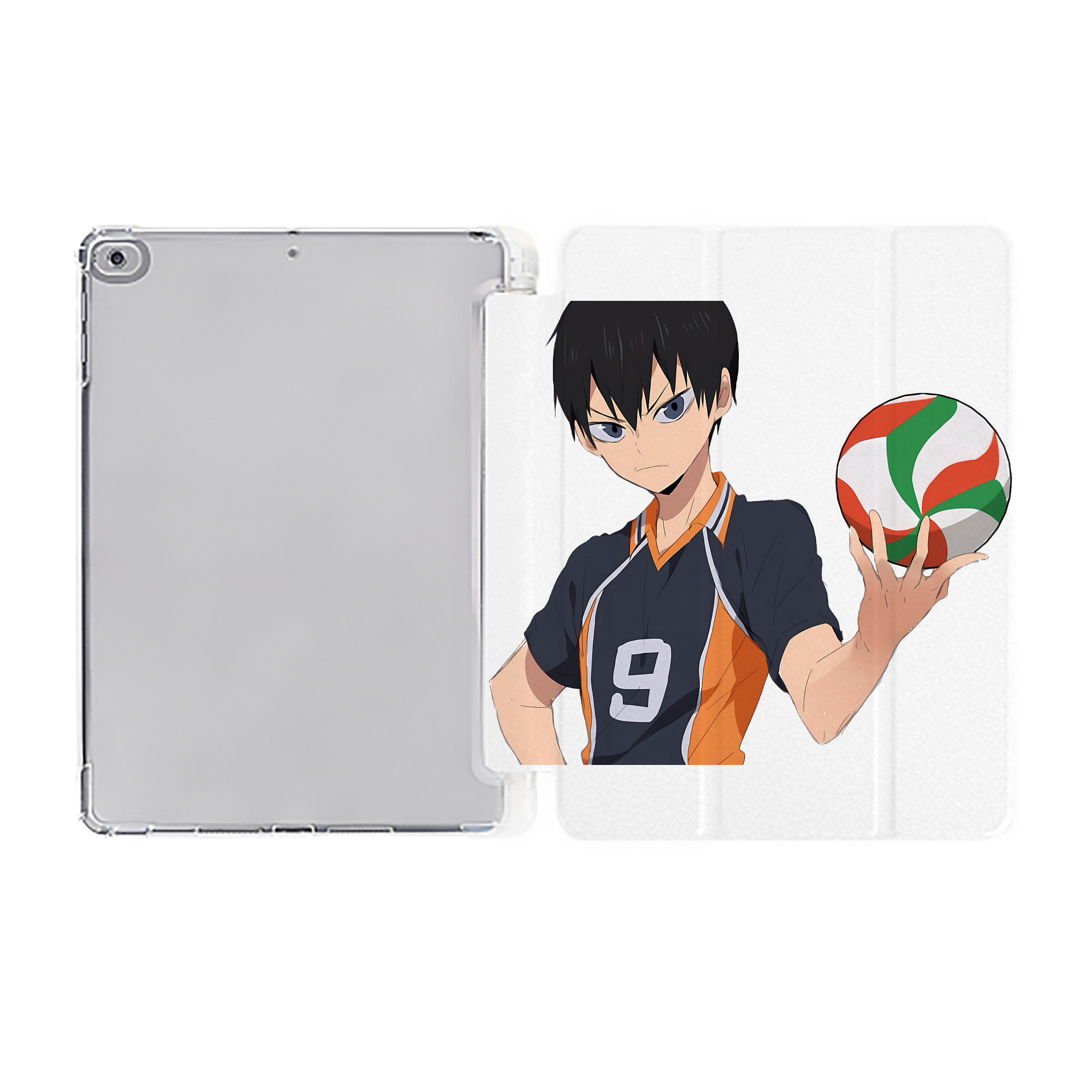 （画像用） ハイキュー!! Haikyu!! IPad ケース ペン収納付き 三つ折りスタンド PUレザー×シリコン 対応機種9.5/10.5/10.9インチ